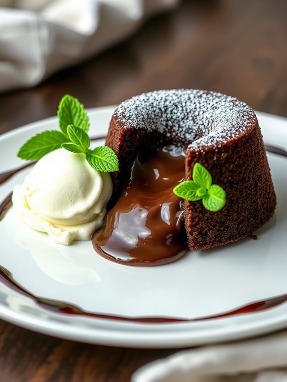 minty molten chocolate dessert