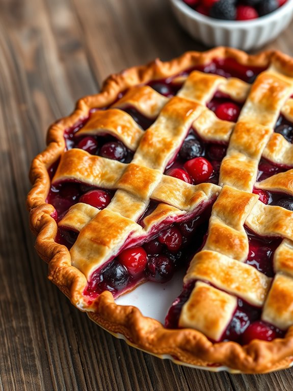 mixed berries in pie