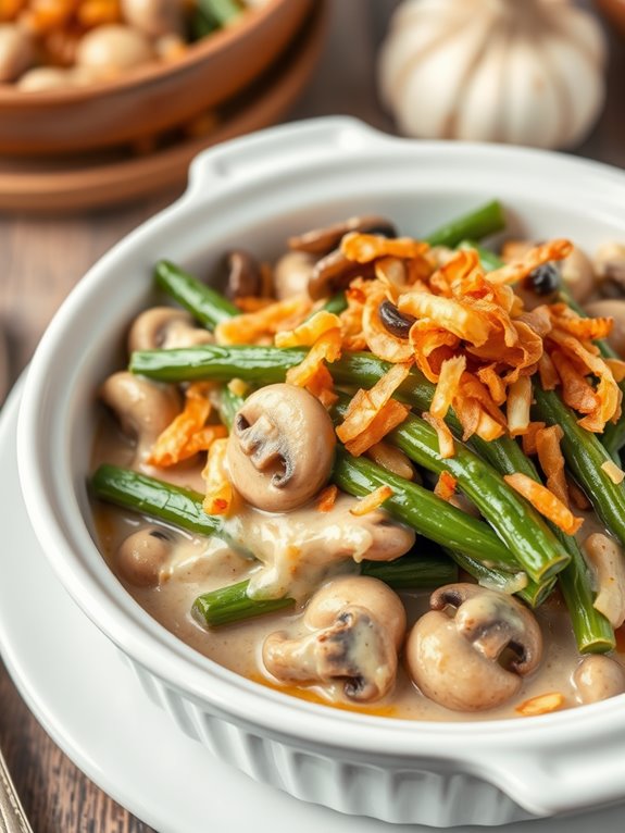 mushroom garlic green bean casserole