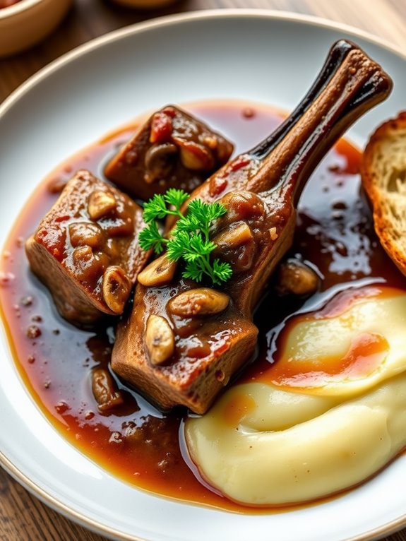 mushroom garlic osso bucco