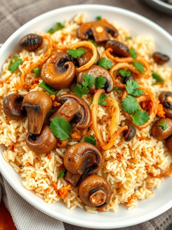 mushroom hyderabadi biryani recipe