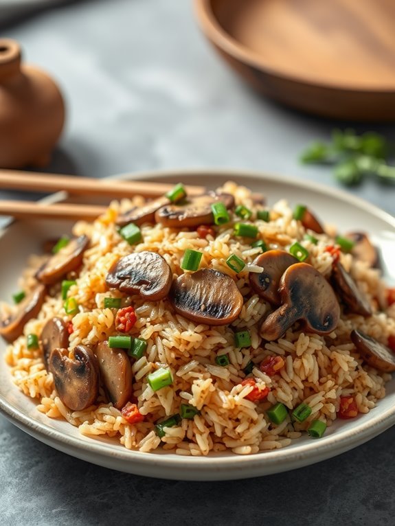 mushroom infused fried rice