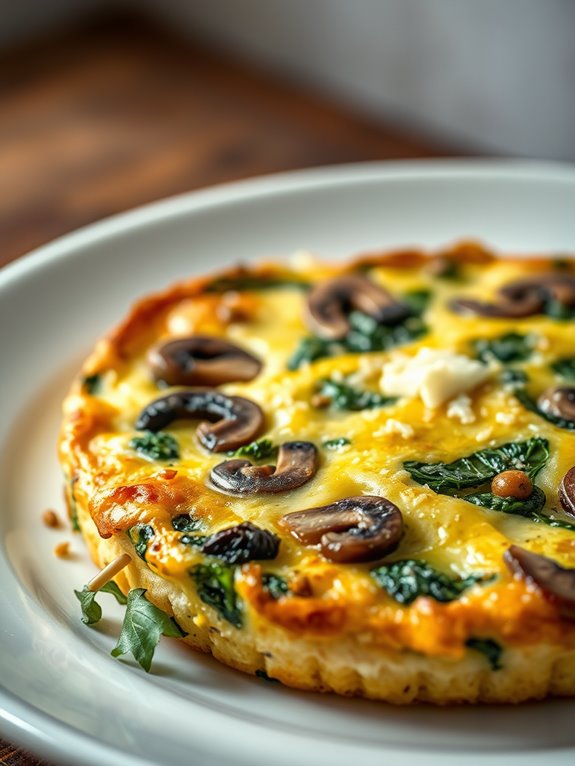 mushroom spinach egg dish