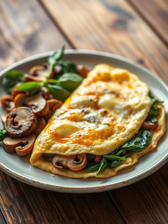 mushroom spinach omelet recipe