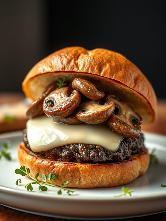 mushroom swiss burger delight