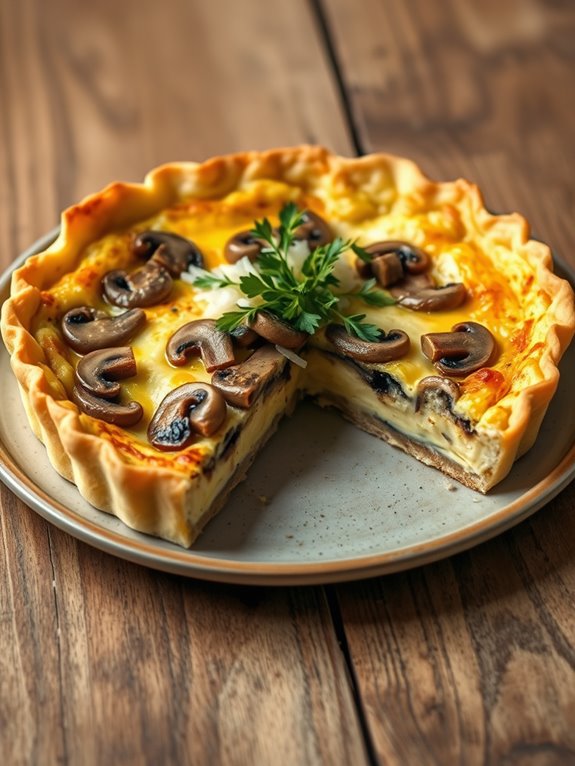 mushroom swiss quiche recipe