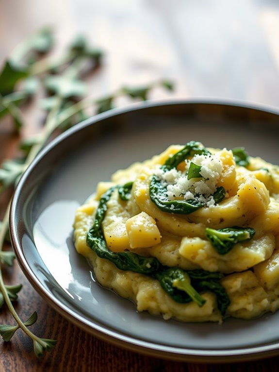 mustard greens and potatoes