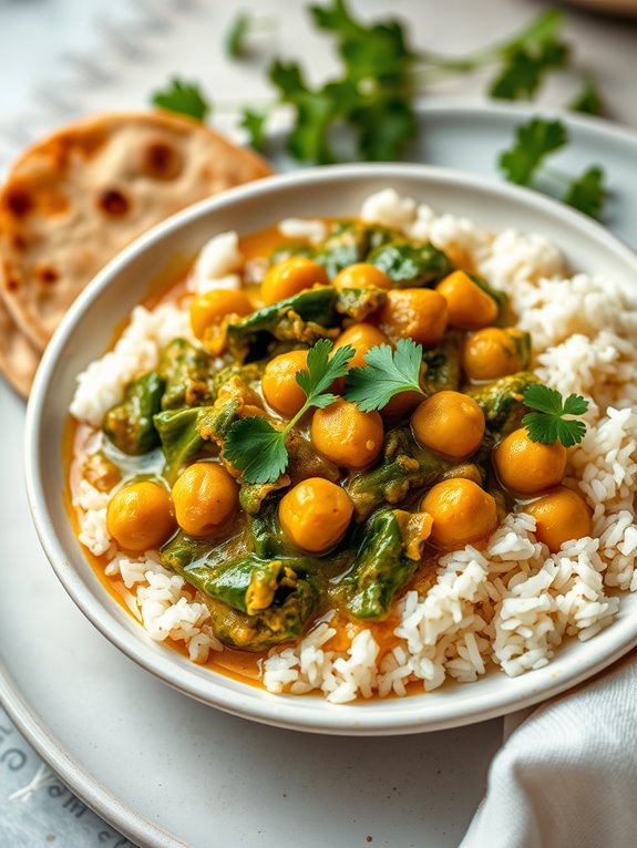 mustard greens chickpea curry