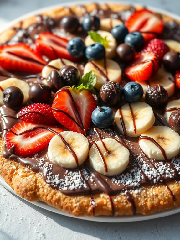 nutella fruit dessert pizza