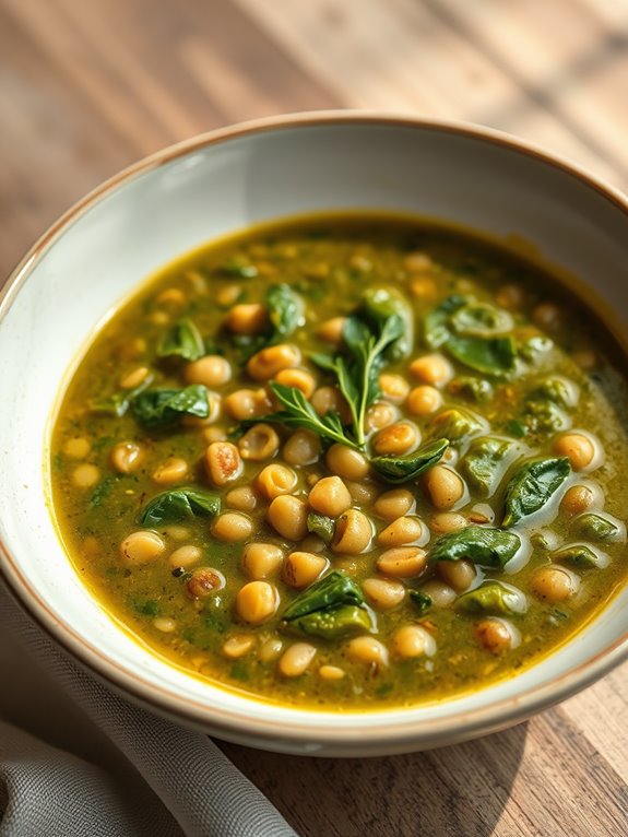 nutritious greens and lentils