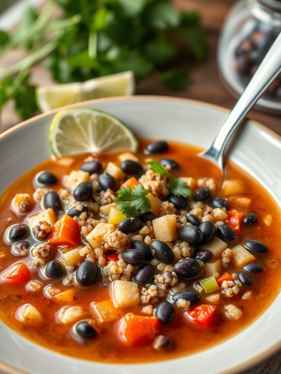 nutritious quinoa black bean soup