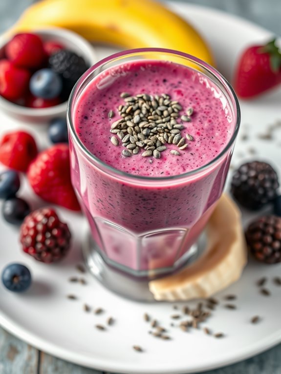 nutritious smoothie with berries