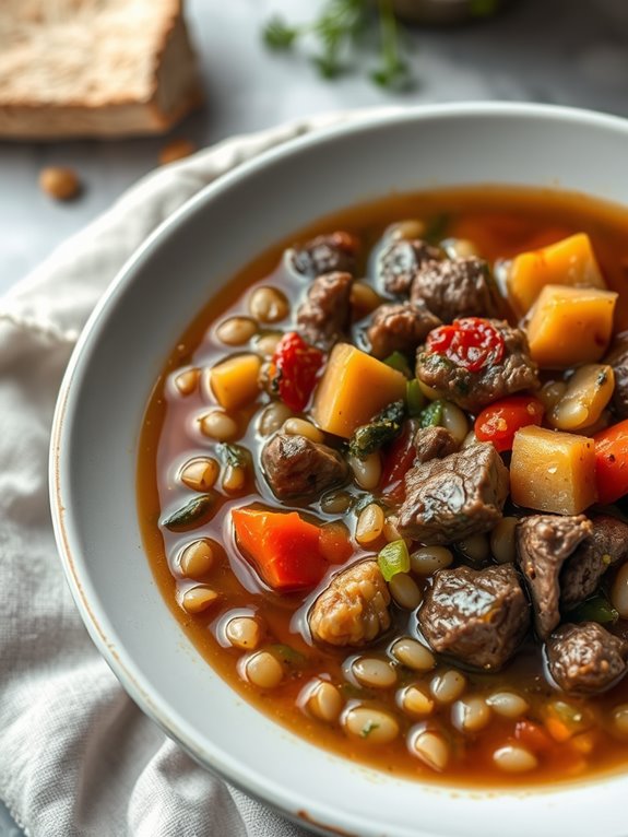 nutritious soup with barley