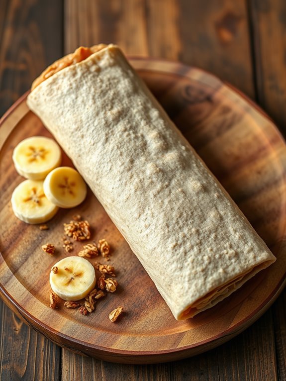 nutty fruity breakfast wrap