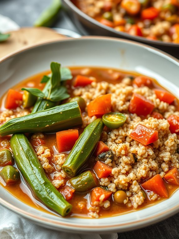 okra gumbo with quinoa