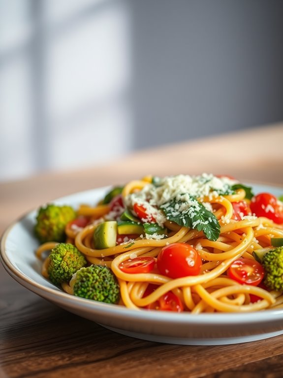 one pot vegetable pasta dish