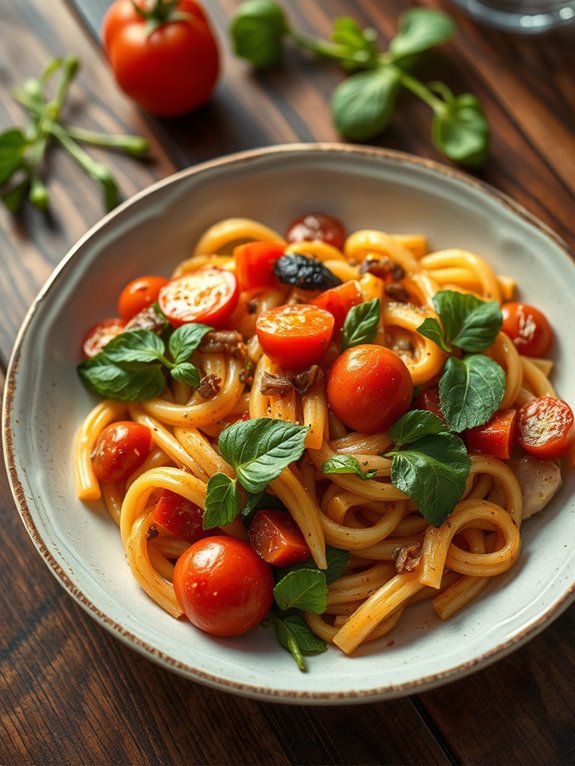 one pot vegetable pasta dish