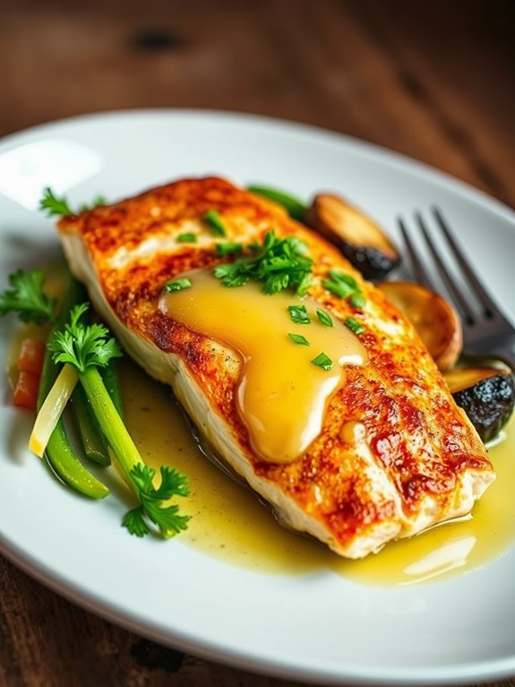 pan seared snapper with sauce