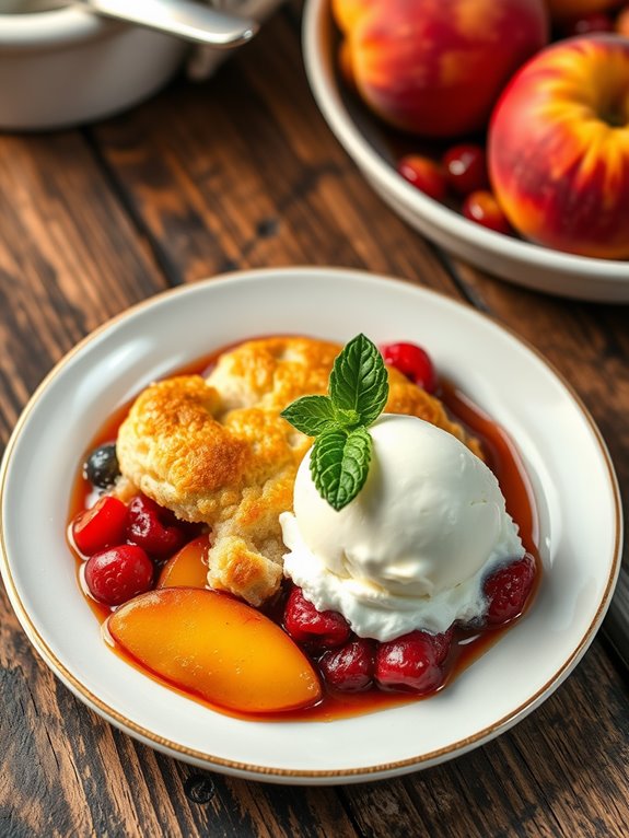 peach and berry dessert