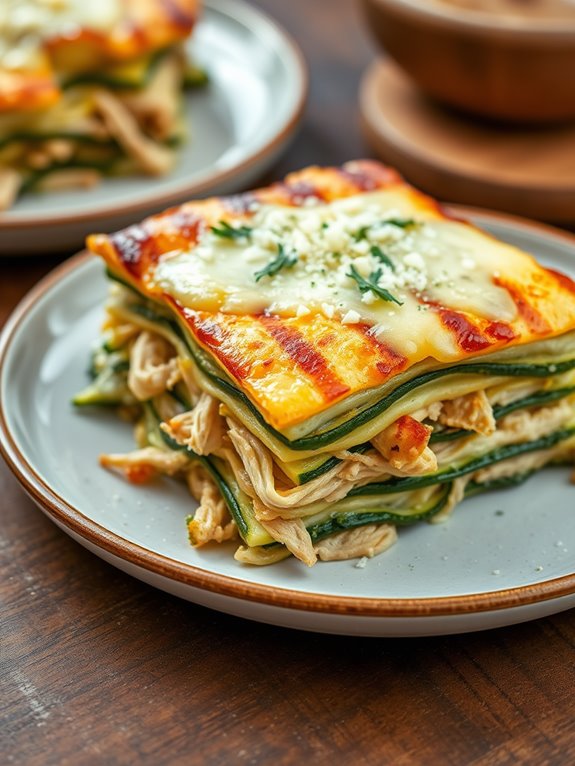 pesto chicken zucchini lasagna