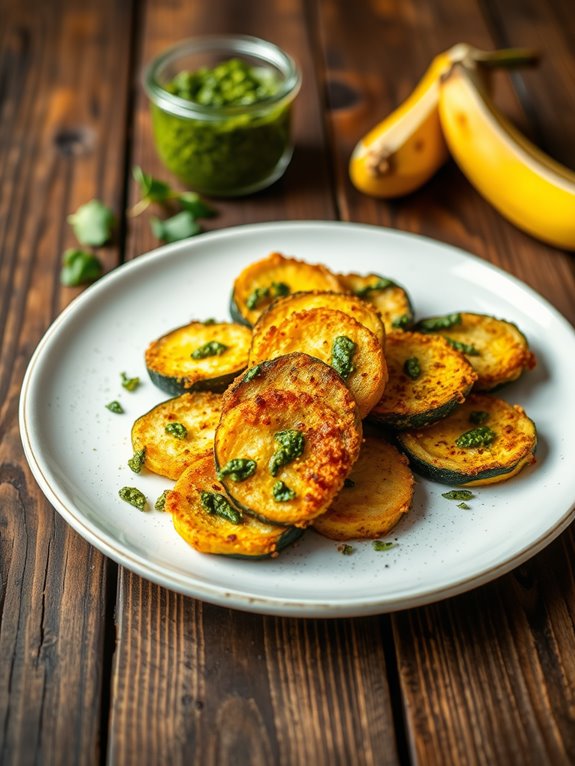 pesto flavored fried squash