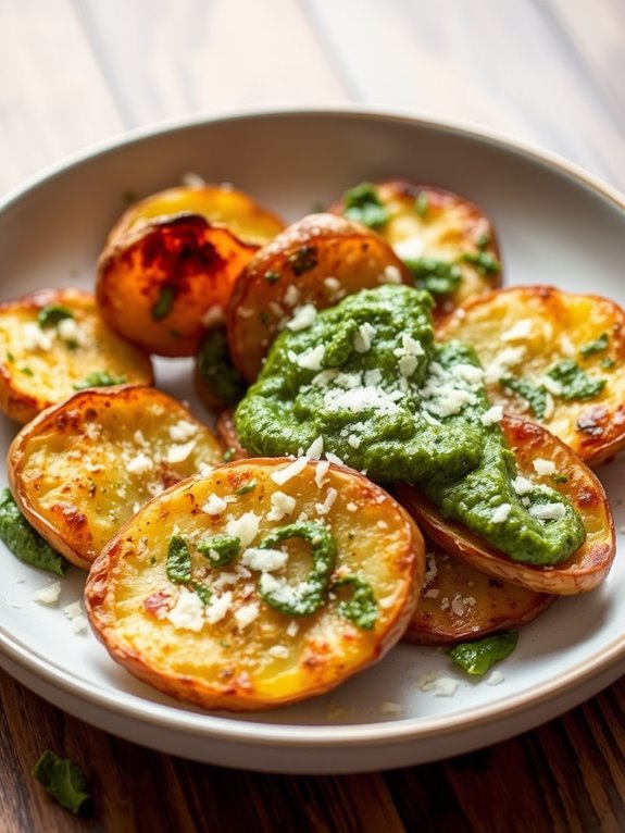 pesto infused parmesan potatoes