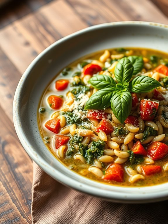 pesto orzo chicken soup