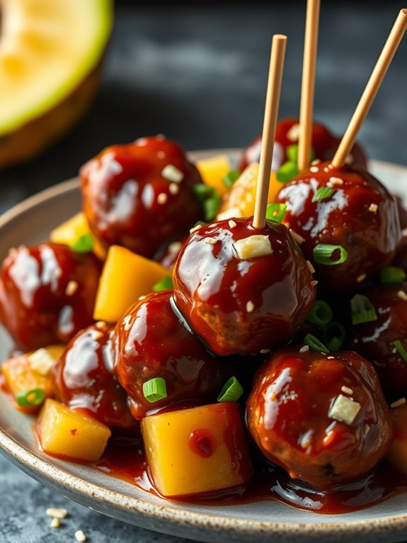 pineapple flavored bbq meatballs