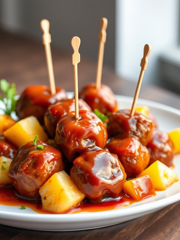 pineapple glazed bbq meatballs recipe