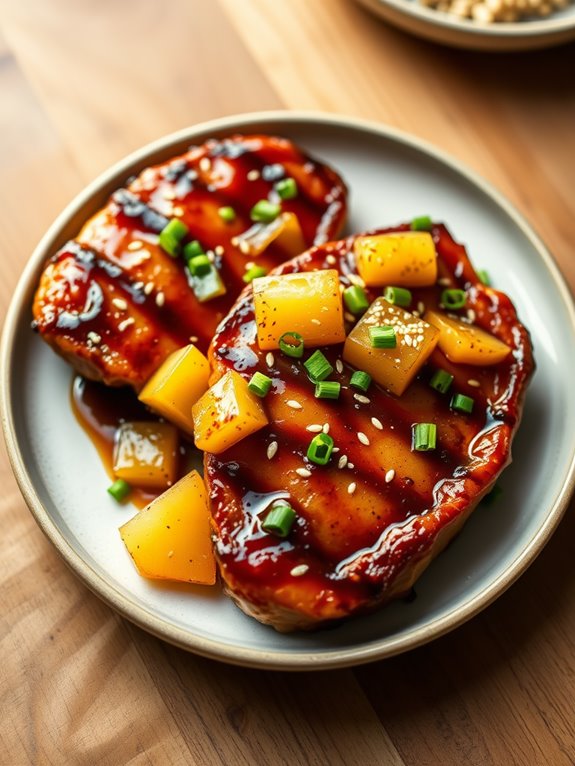 pineapple glazed pork chops