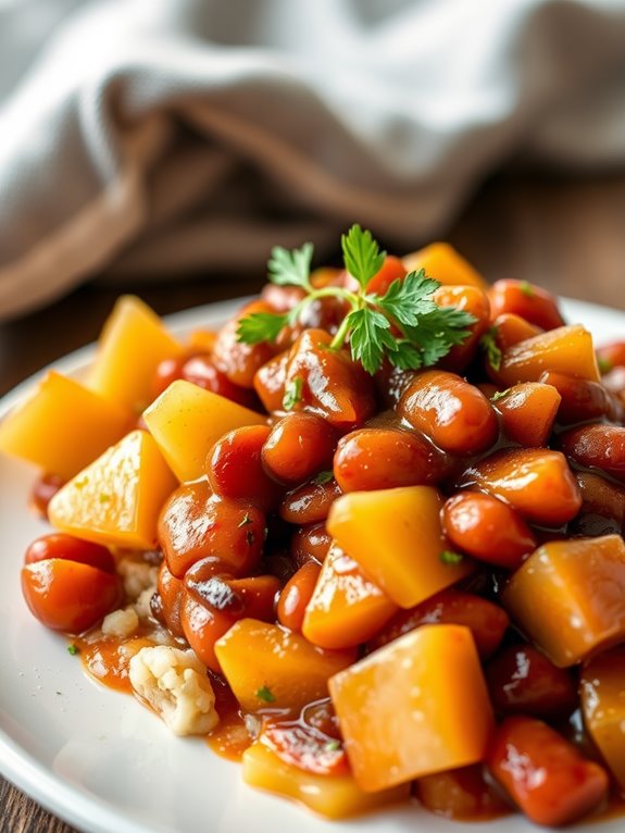 pineapple infused bbq baked beans