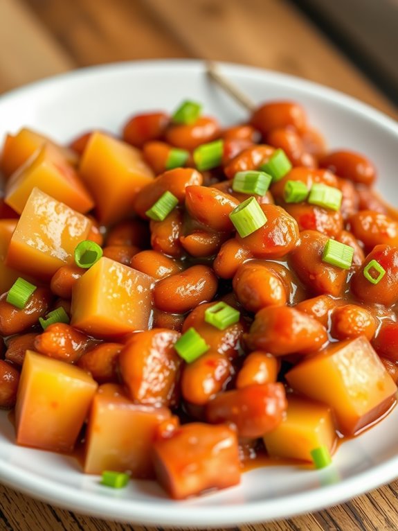 pineapple infused jerk baked beans