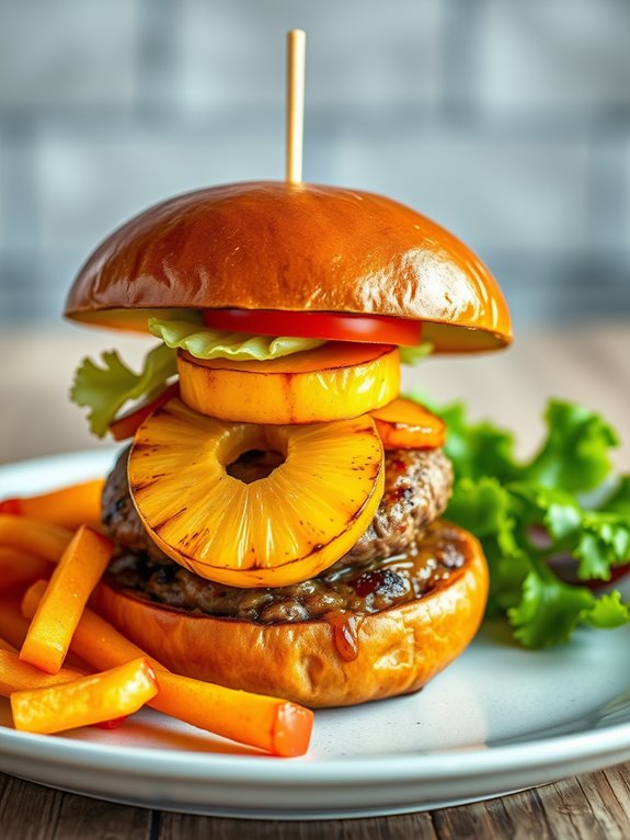 pineapple infused teriyaki burger