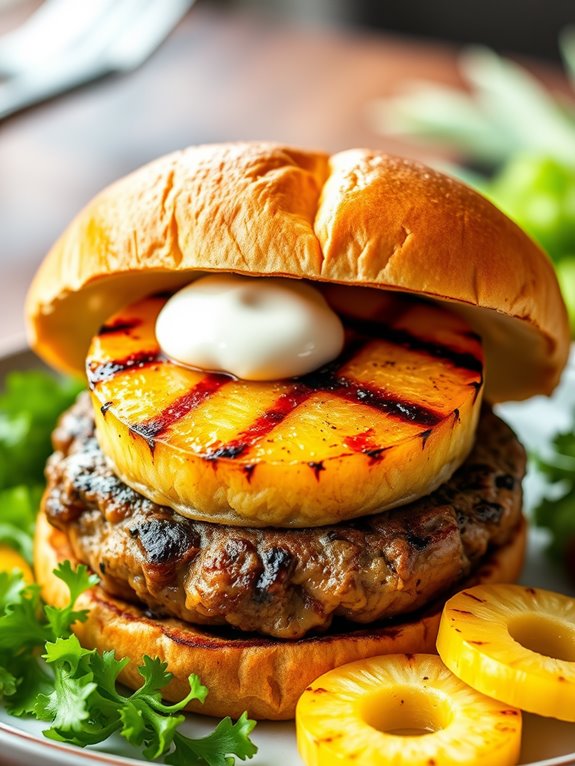 pineapple infused teriyaki burger