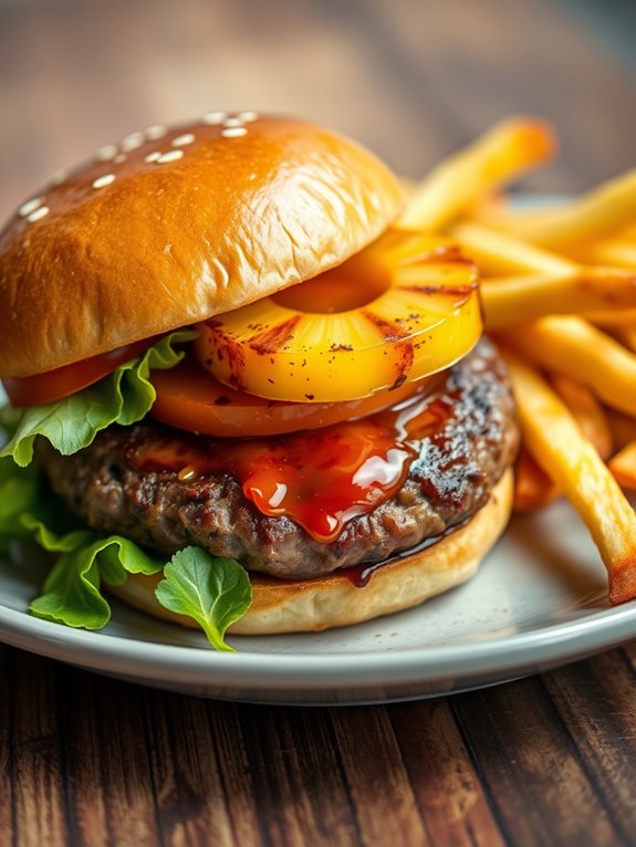 pineapple infused teriyaki burger