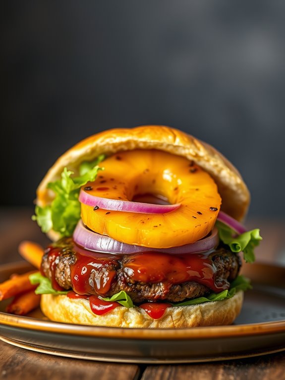 pineapple topped teriyaki burger