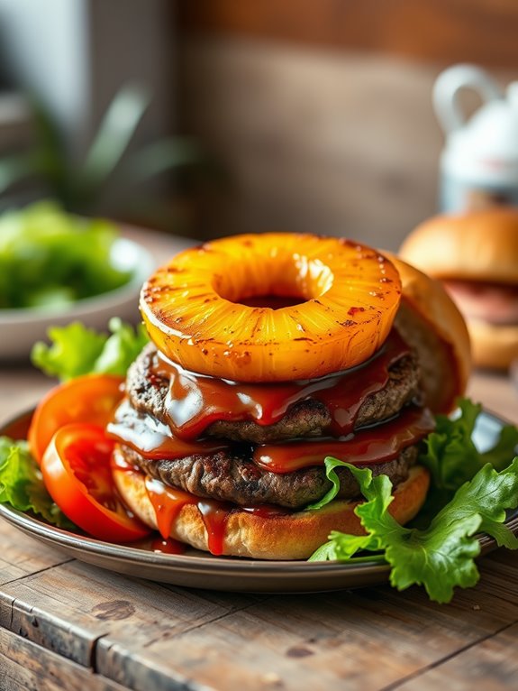 pineapple topped teriyaki burger