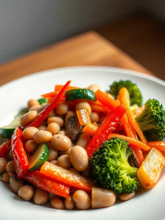 pinto bean veggie stir fry