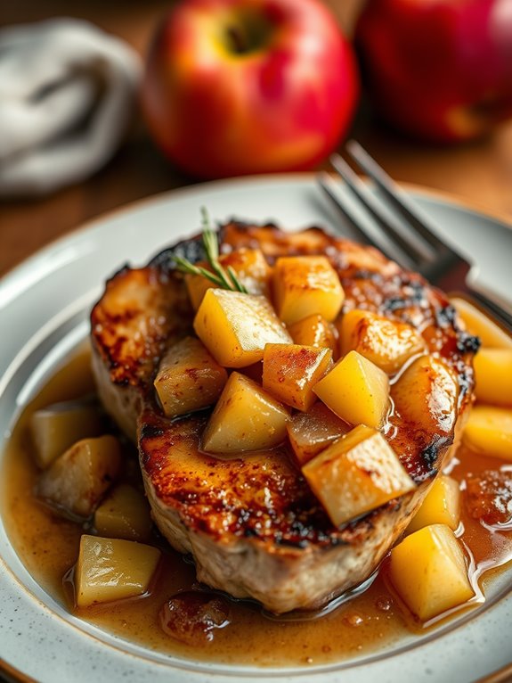 pork chops with apple compote