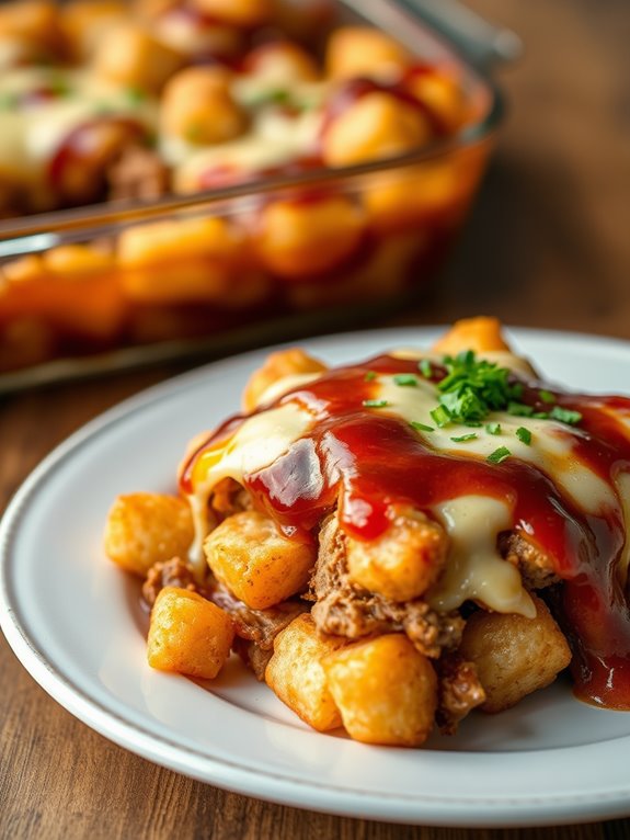 pulled pork tater tots casserole