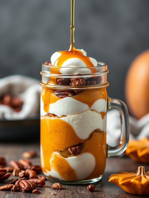 pumpkin parfait with pecans