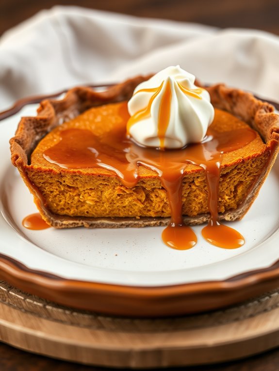 pumpkin pie with caramel