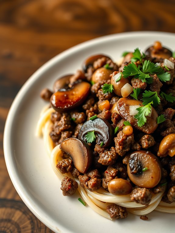 quick beef and mushroom dish