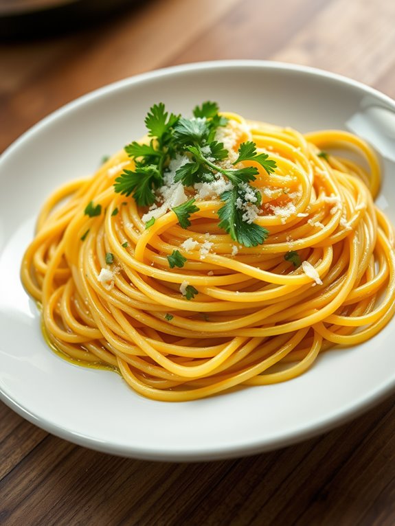 quick garlic oil pasta