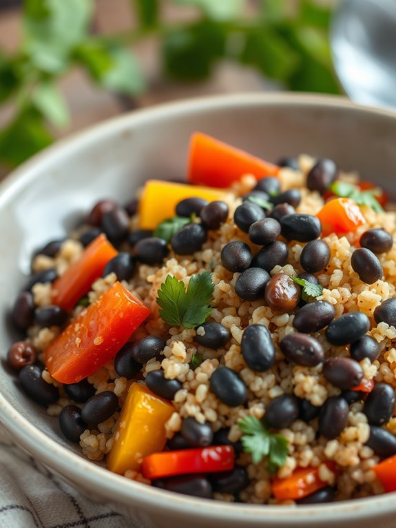 quick quinoa and black beans