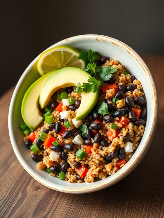 quinoa and black bean bowl