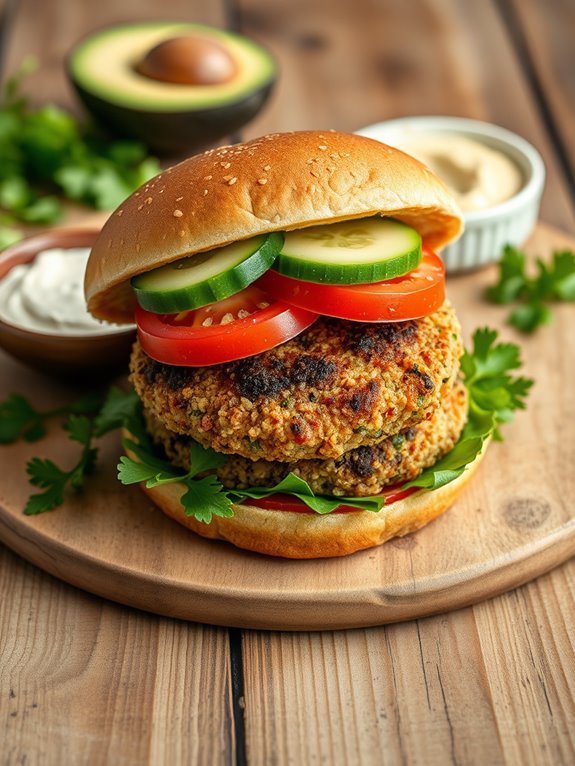 quinoa burger with avocado