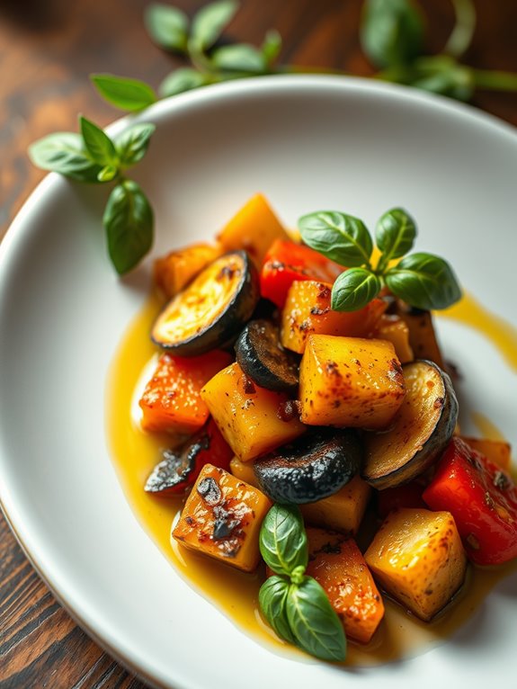 ratatouille featuring roasted vegetables