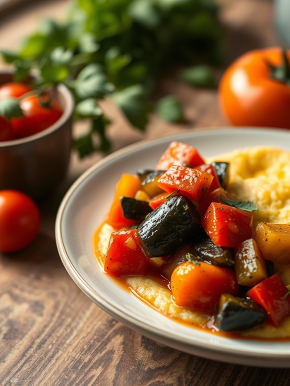 ratatouille served with polenta