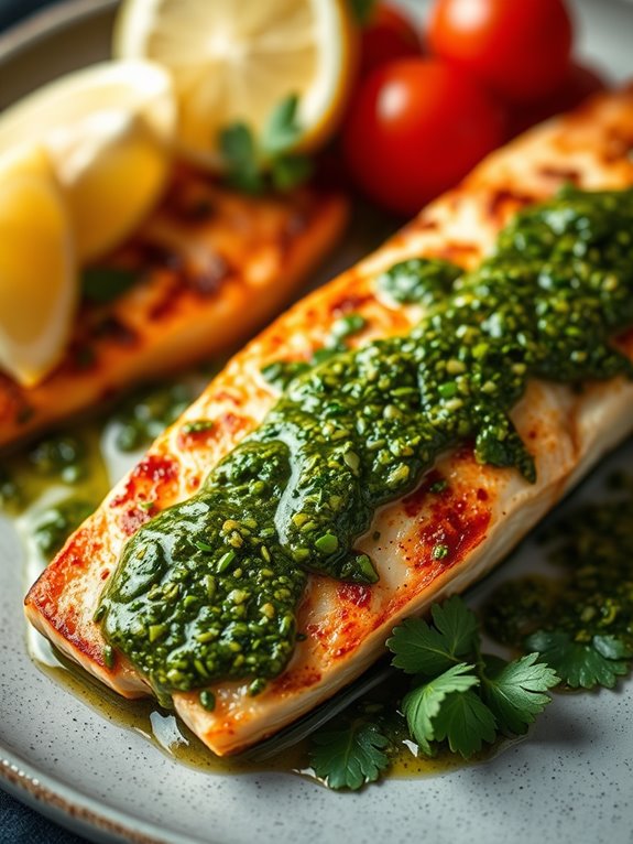 red snapper with chimichurri